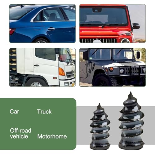 Image of Shakas 30 PCS Car Quick Vacuum Tire Repair Nail, 0.2 inch x 0.47 inch + 0.26 inch x 0.59 inch High Hardness Wear-Resistant Tightly Sealed Tire Rubber Nail, Replacement Parts, Suitable for Most Cars (Black)
