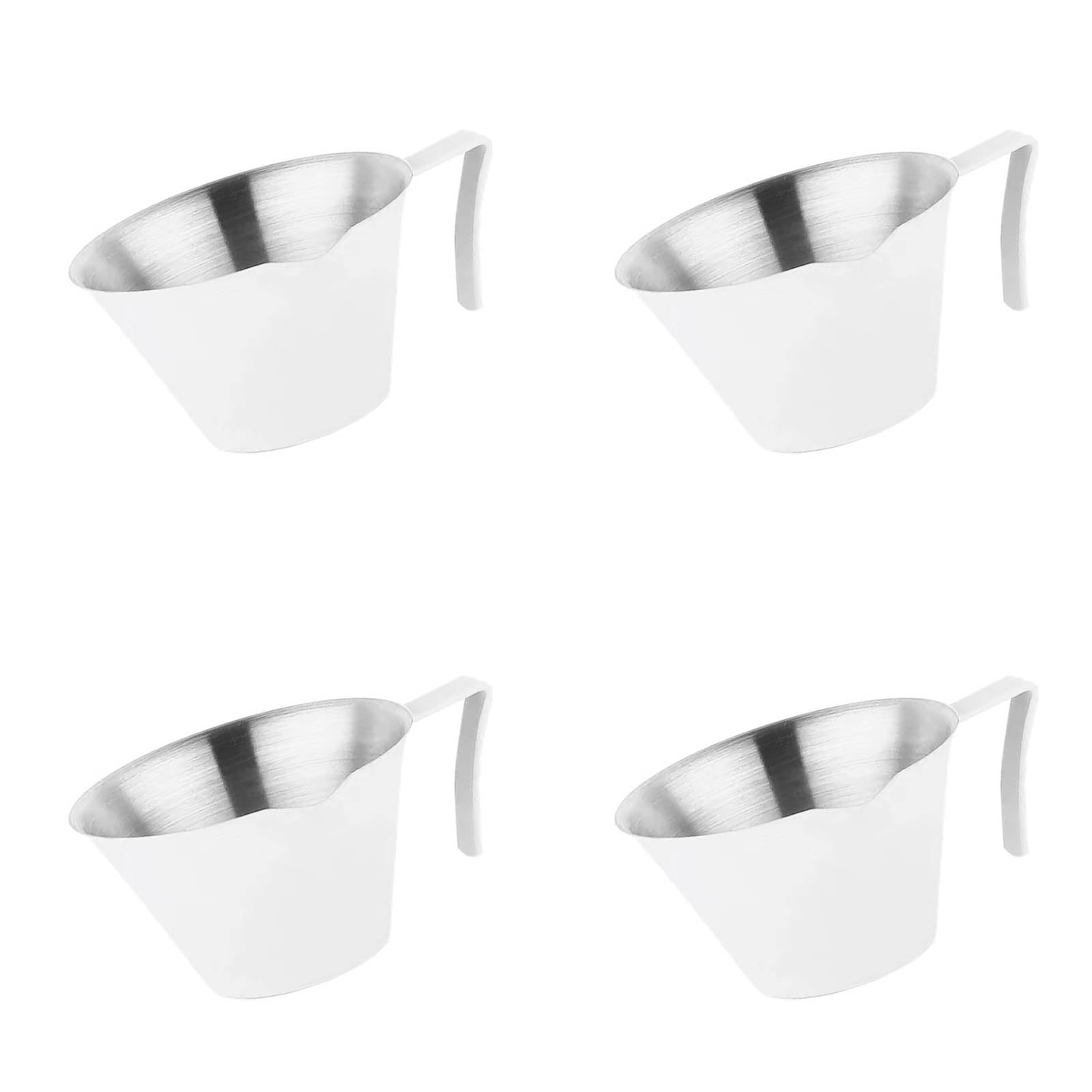 Hsioluted 4Pcs Stainless Steels Espresso Coffee Cup Practical Ounces Cup with Scale Thickened Coffee Measuring Espresso Measuring with Handle