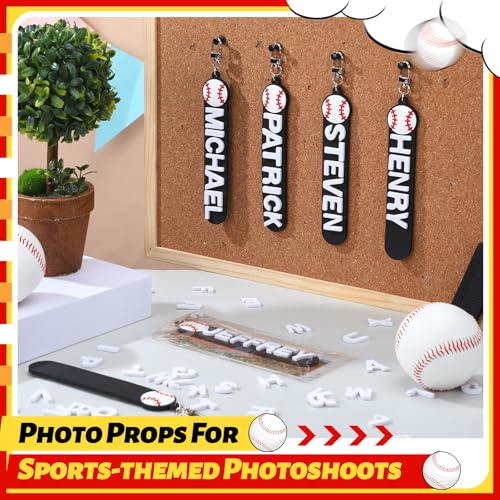 6 Sets Personalized Halloween Baseball Party Favors Keychain Gifts Custom Luggage Tags Water Bottle Name Sport Label with DIY Foam Letter Sticker Baseball Card Operation Christmas Donations4