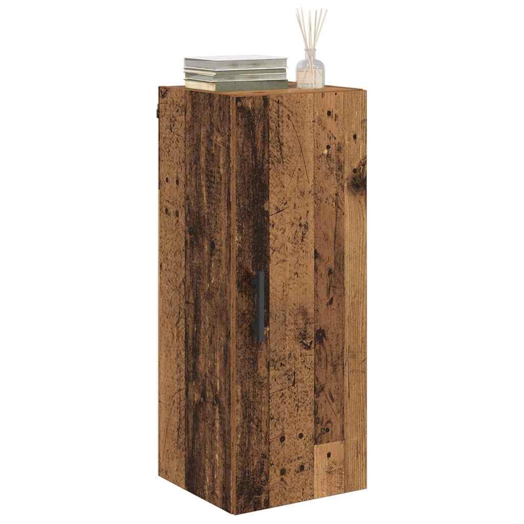 vidaXL Wandschrank Altholz 34,5 x 34 x 90 cm Holzwerkstoff, Wandregal fürs Wohnzimmer, modernes Design, viel Stauraum, platzsparendes Möbelstück, praktische Aufbewahrung