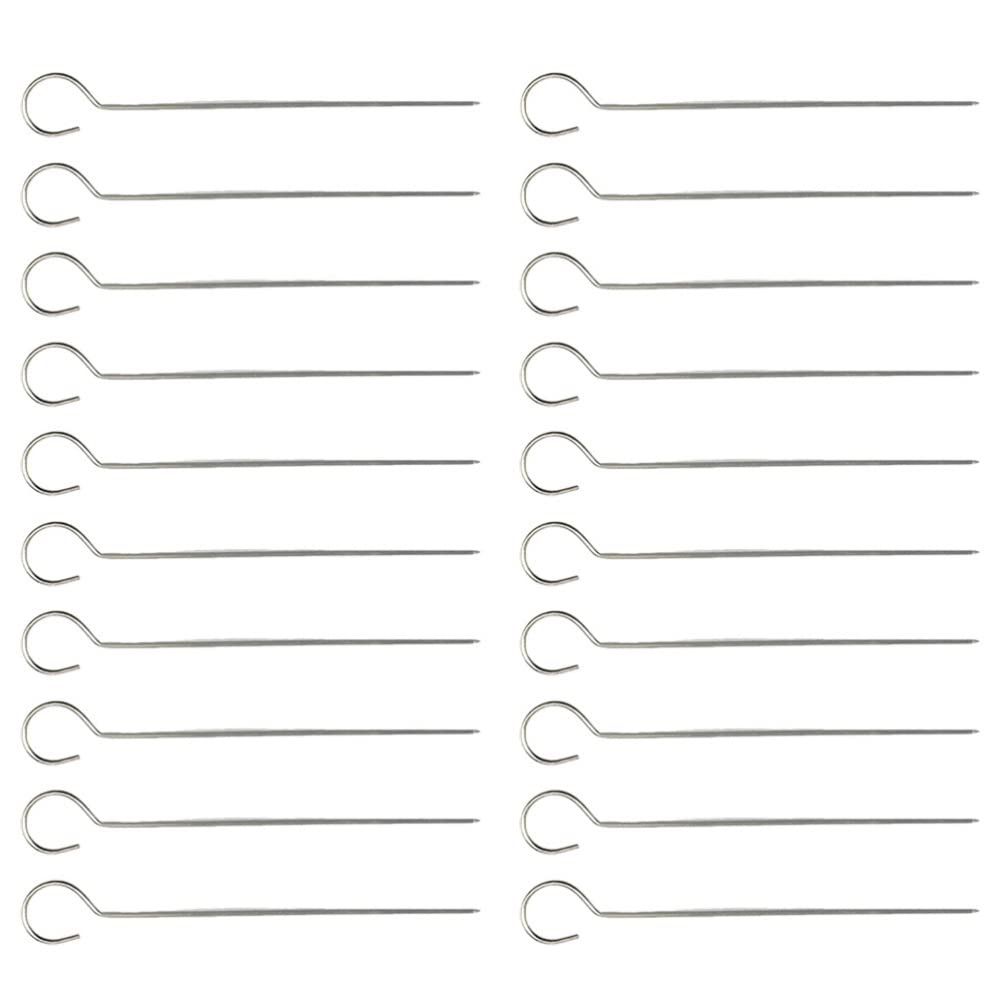 Angoily 50pcs Stainless Steel Goose Tail Needle Grilling Skewers Skewer for Vegetables Meat Skewers Stainless Steel Skewers BBQ Skewers Skewer for BBQ Stainless Steel Barbecue Bar