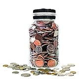 Digital Coin Bank Counter, Digital Counting Money Jar, High Capacity Piggy Bank Counter Money Jar, Perfect Christmas/Birthday Gift for Kids (Silver)