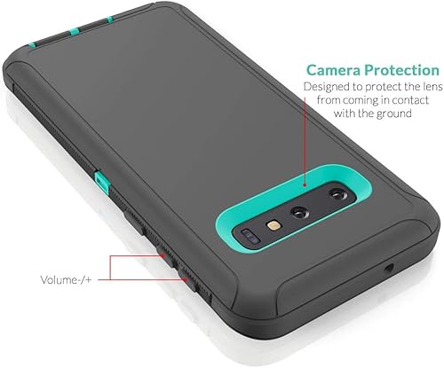 Miniatura 3 de Carcasa rígida protectora para Samsung Galaxy S10 Plus, diseño de doble capa, Negro-Negro
