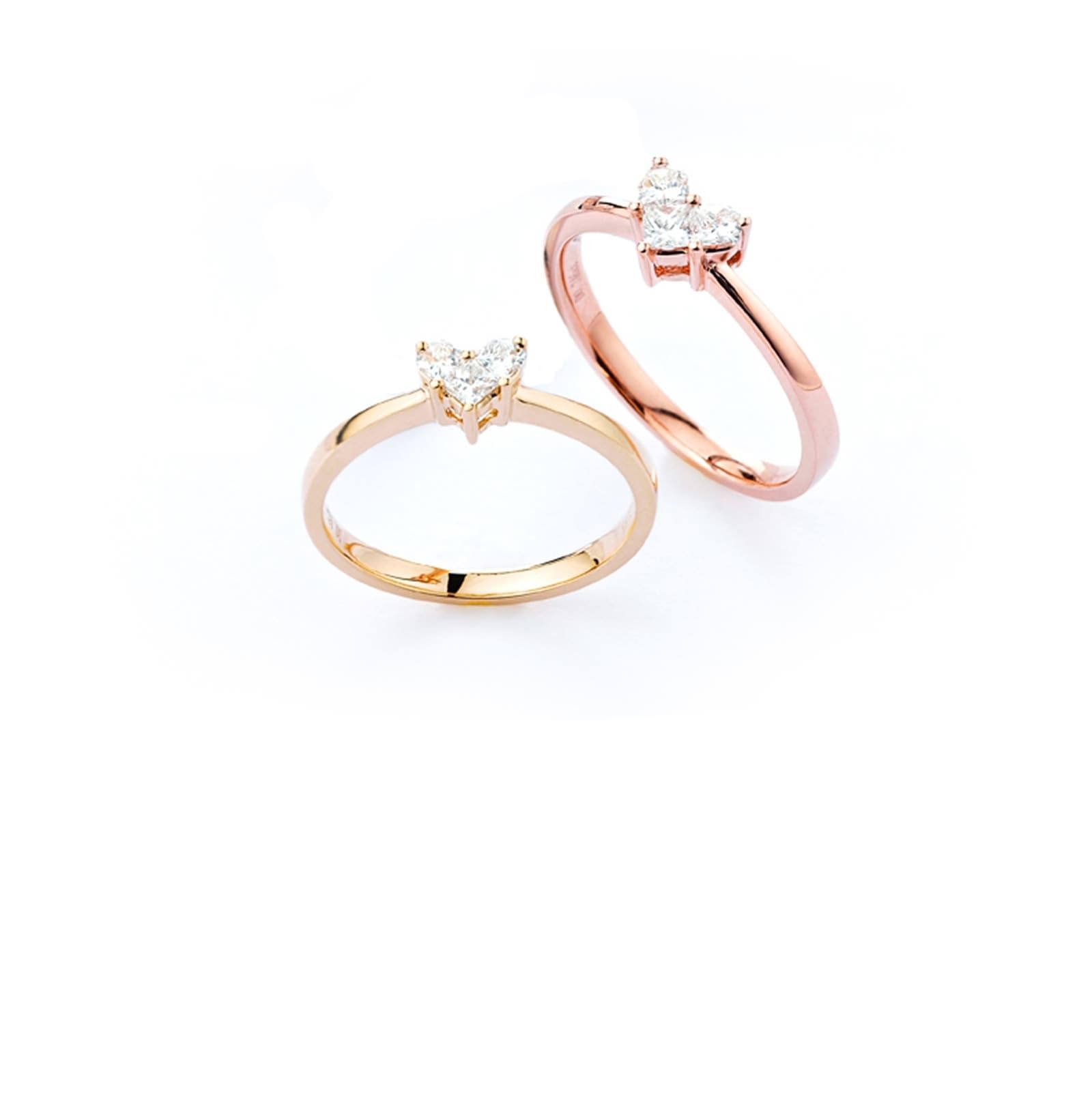Bague Simple Bague Anneau Rose Gold Or Jaune/Rose 9K/14K/18K avec Diamant de 0,15 CT Taille Solide Non Plaqué Prime pour Sœur Nouvelle Année Bijoux
