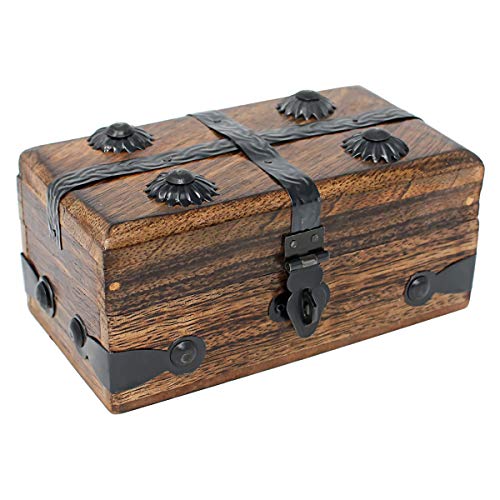 Nautical Cove Wooden Treasure Chest Keepsake Box (Small)