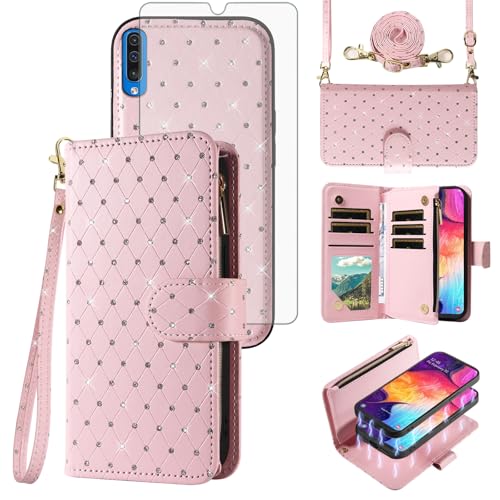 Coque Samsung Galaxy A50 Asuwish Rose housse de protection souple pour téléphone portable