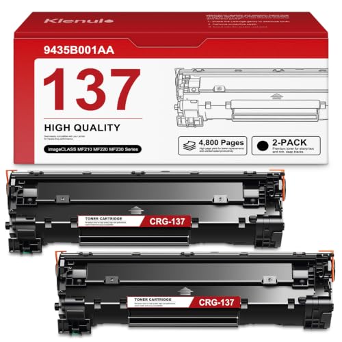 Image of 137 Black Toner Cartridge 2-Pack Replacement for Canon CRG-137 Toner | Compatible with imageCLASS MF210 MF220 MF230 MF240 Series, LBP151dw, D570 Printer, 9435B001AA