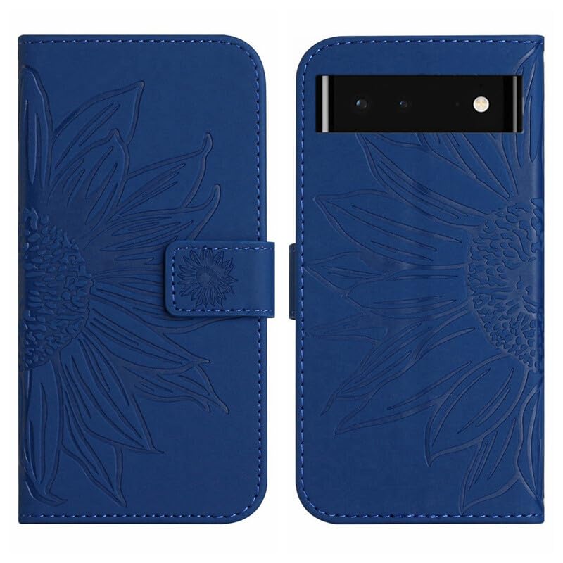 Étui pour Google Pixel 9A bleu avec portefeuille pour le quotidien