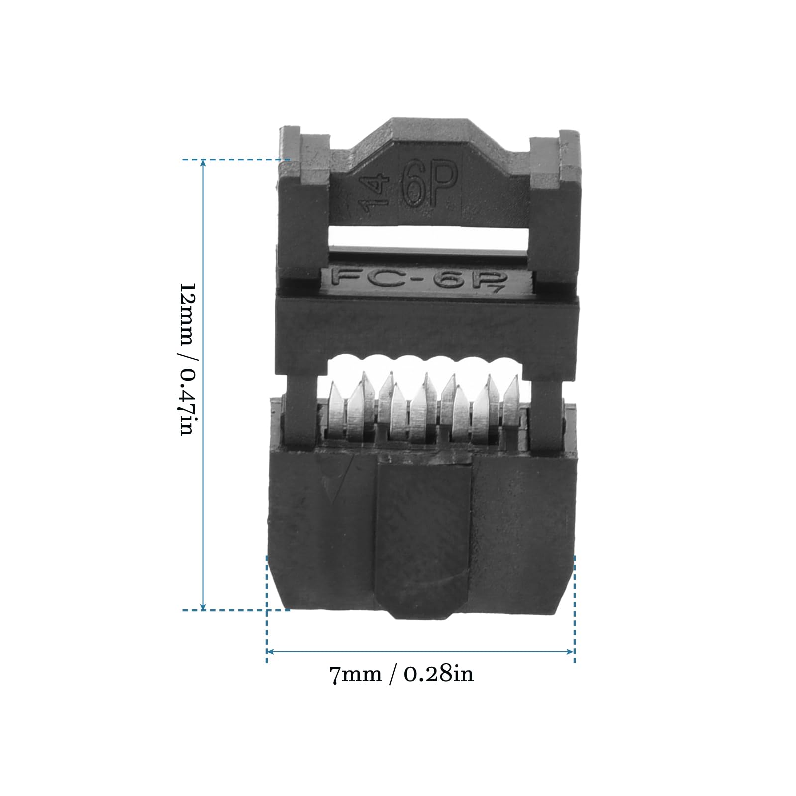 QUARKZMAN 10-pozycyjne złącze żeńskie IDC Socket x 15 sztuk płaskich złączek kablowych FC-10P do płytek drukowanych, czarne