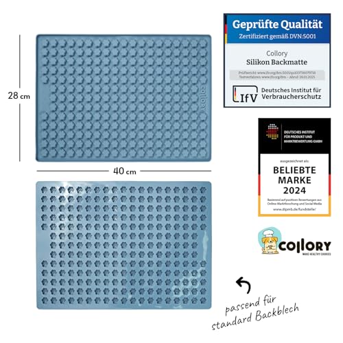 Collory Mini Pfoten (1,5 cm) Silikon Leckerli Backmatte, Hundekekse selbst backen, Schokoladenform, Bonbonform, Material antihaftend und lebensmittelecht (BPA-Frei) (Türkis)