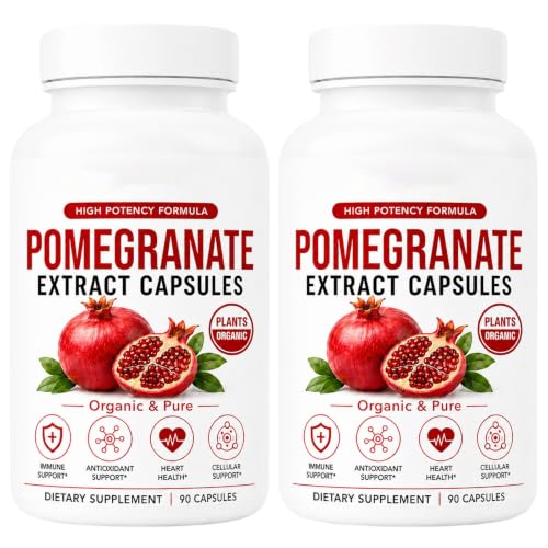 Ikokei Organic Pomegranate Extract Capsules Pomegranate Supplement for Daily Body Care and Antioxidant Support 90 Count (2PCS)