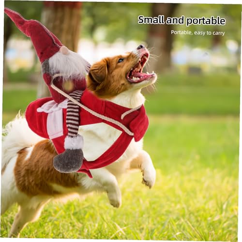Disfraz de Gnomo de Santa para Perro Talla S Rojo miniatura 7