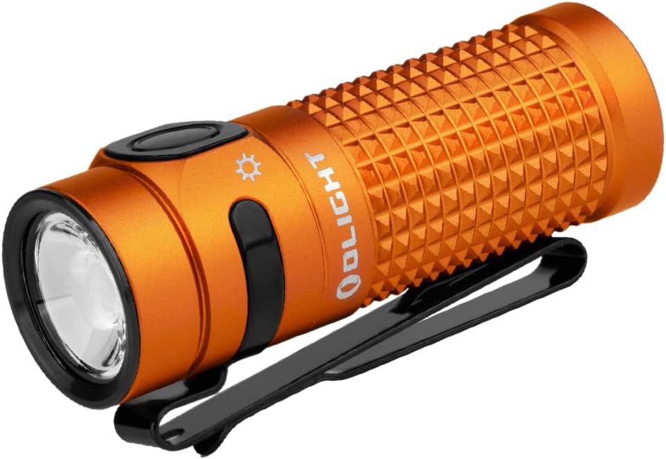 OLIGHT Baton4 Rechargeable EDC Flashlight, LED Pocket Mild 1300 Lumens with Magnetic Charging Cable, Highly effective Vivid IPX8 Waterproof for Dwelling, Tenting and Emergencies (Orange)