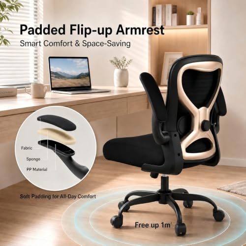 Image of Ergonomic Home Office Chair, 4-Way Lumbar, Thick Cushion, 330LBS