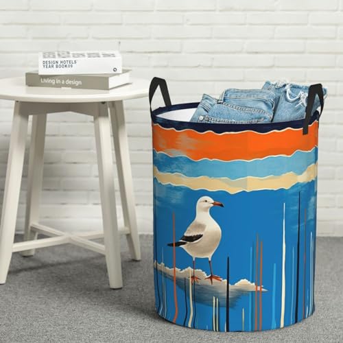 Sac à vêtements rayés bleus imperméable pour trier le linge