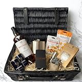 Macallan 12 Year Double Cask Scotch Whisky 16" Luxury Gift Hamper 70cl 43% ABV with Glencairn Glass Hip Flask Stones Truffles Snacks & Jigger – Premium Whisky Gift Set UK