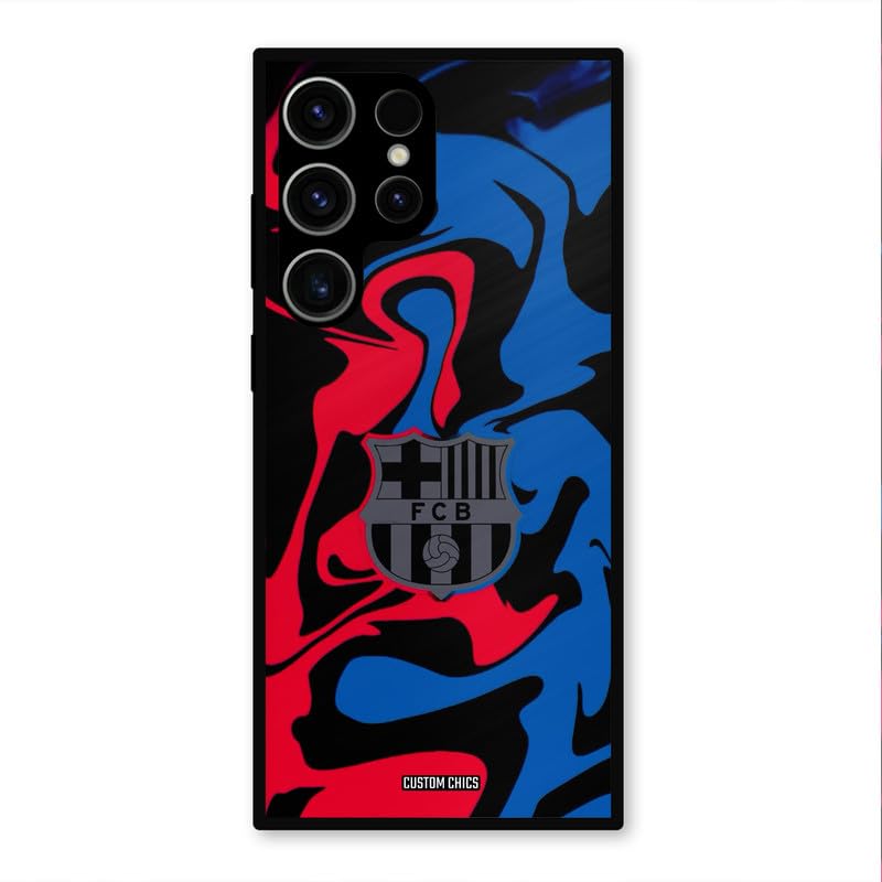 Image of PrintShield FC Barcelona Comic Back Cover for Samsung Galaxy S23 Ultra, Shockproof Printed Phone Case with Soft TPU Sides & Anti-Slip Grip