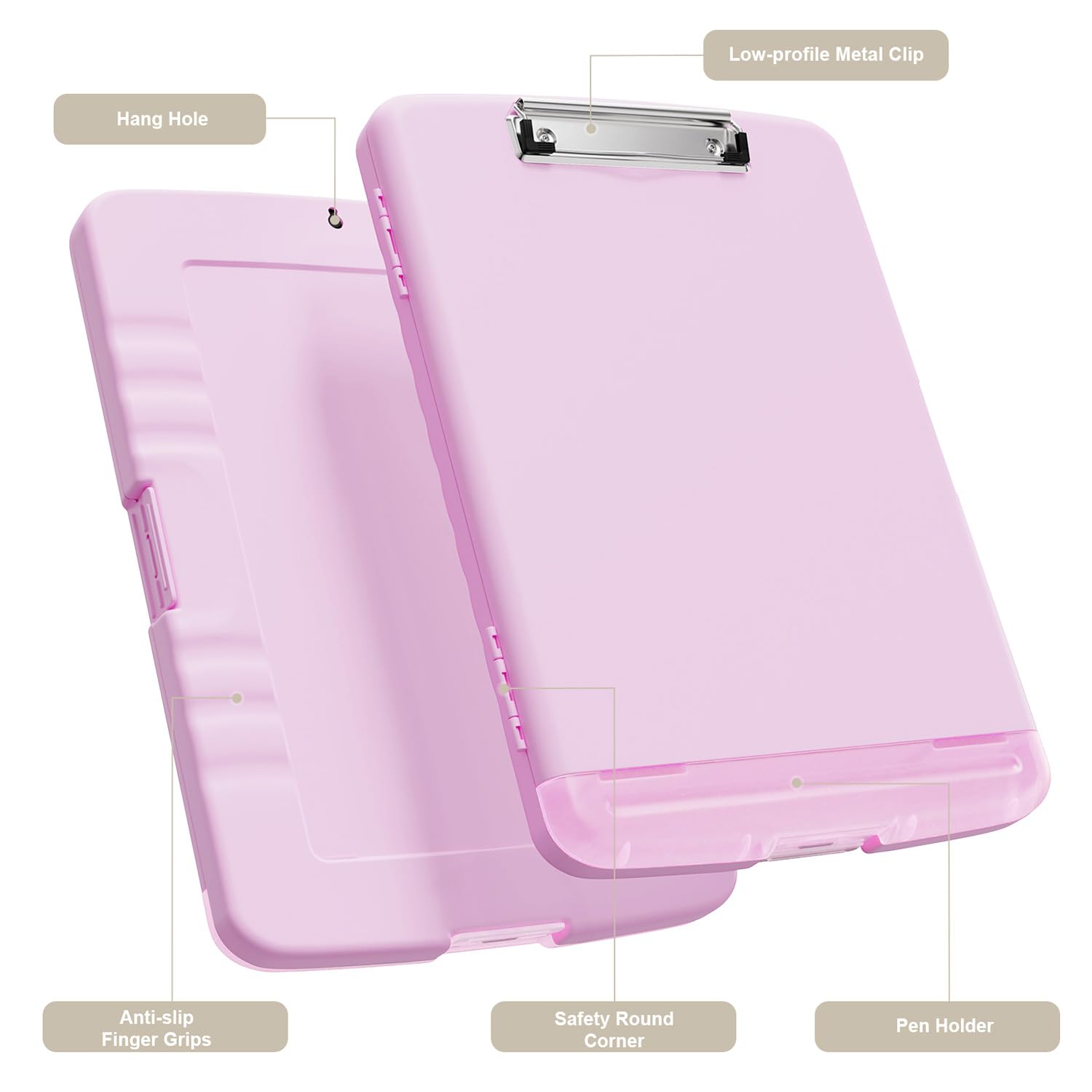 Piasoenc Clipboard with Storage, 8.5x11" Storage Clipboards with Pen Holder and A4 Legal Paper Folder, Heavy Duty Plastic - Image 2