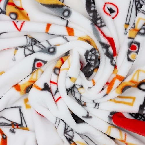 Image of Flannel Toddler Blanket - 50 inchx40 inch Soft Kids Throw for Boys & Girls - Perfect for Naptime, Travel & Bedding (Under Construction)