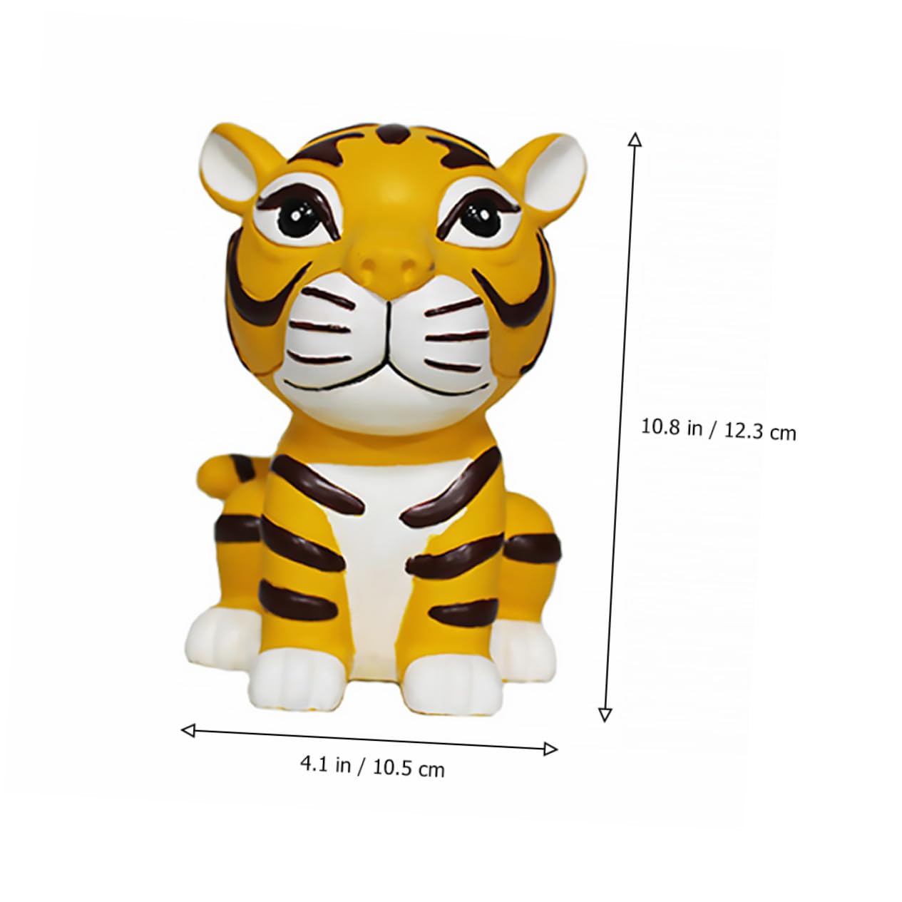 Spardose in Tigerform aus Kunstharz, Gelbe Münzbox