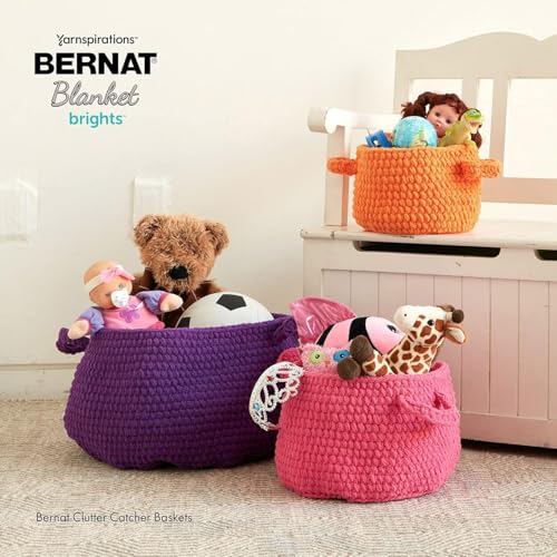 Image of Bernat Blanket Brights 300g Bright Lime Yarn - 2 Pack of 300g /10.5oz - Polyester - 6 Super Bulky - Knitting /Crochet