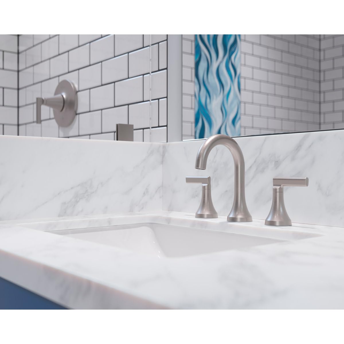 Pfister Vedra LF049VEDC - Grifo para lavabo de baño, 20.3 cm, 2 asas, 3 agujeros, acabado cromado pulido