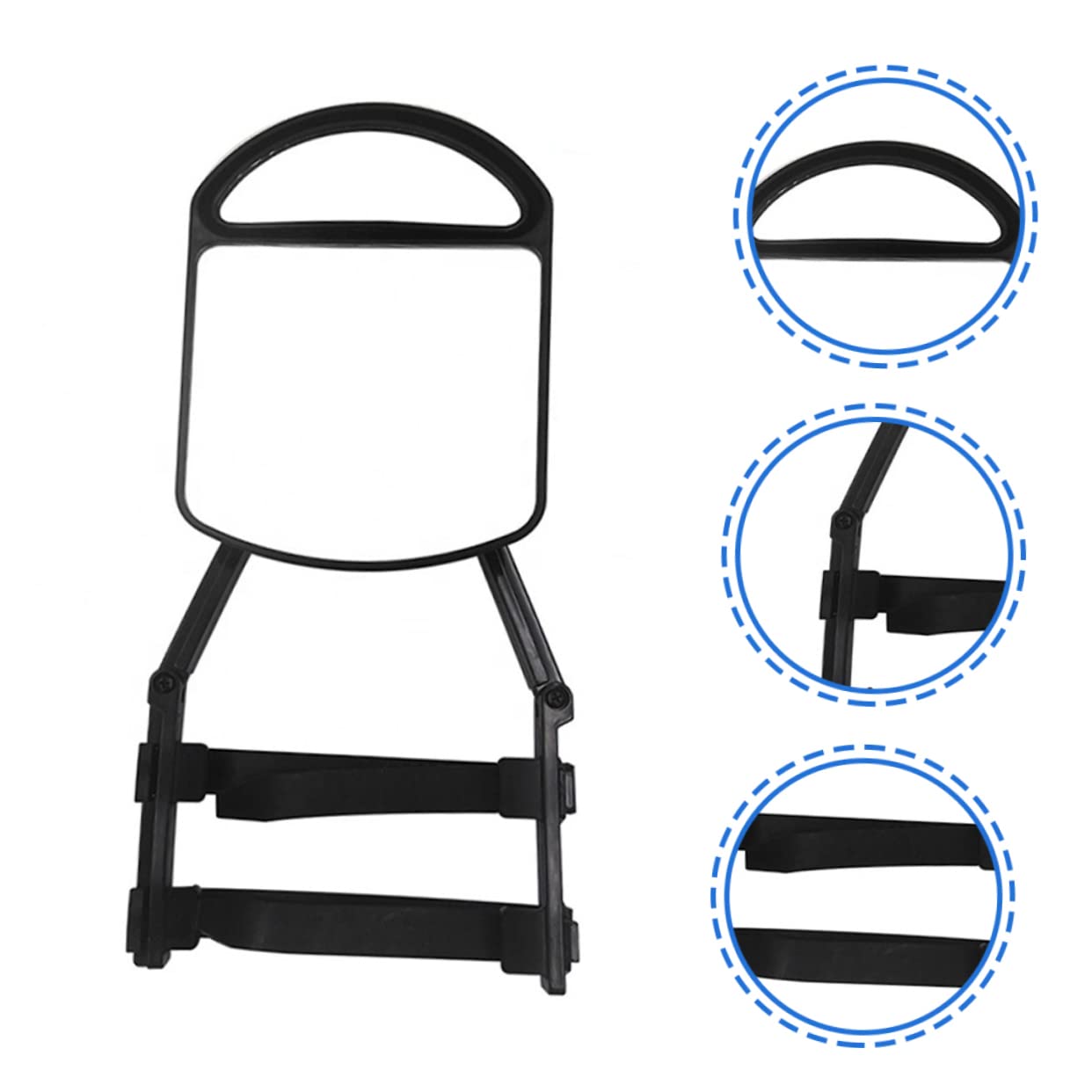 GALPADA Espejo de Remolque Ajustable Abrazadera Negra, Extensión Lateral Multifuncional para Vehículos y Remolques Instalación Estable y Correas de Goma