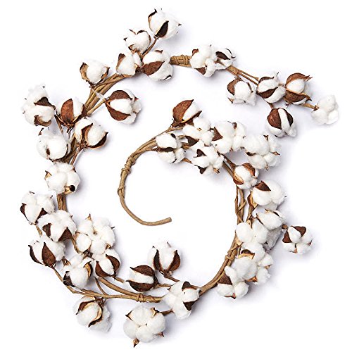 Factory Direct Craft Artificial Cotton Boll Garland for Home Decor and Wedding Decorating