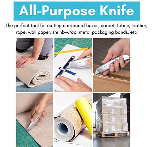 Internet's Best Utility Knife | Box Cutter | Set Of 2 | Retractable Blade | Full Metal Body | 2 Utility Knives Included #TOP1