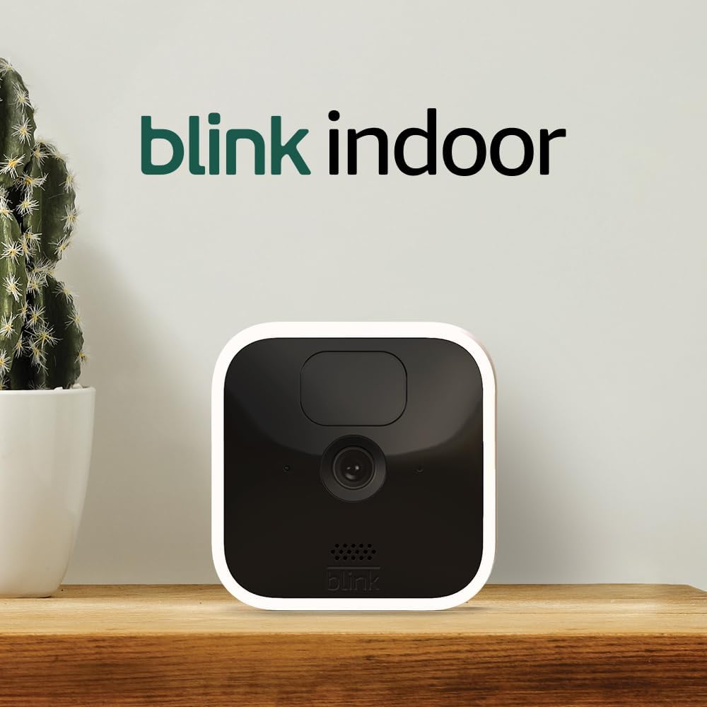 Blink Indoor | Wireless, HD security camera with two-year battery life, motion detection, two-way audio, Alexa enabled, Blink Subscription Plan Free Trial | 1-Camera System
