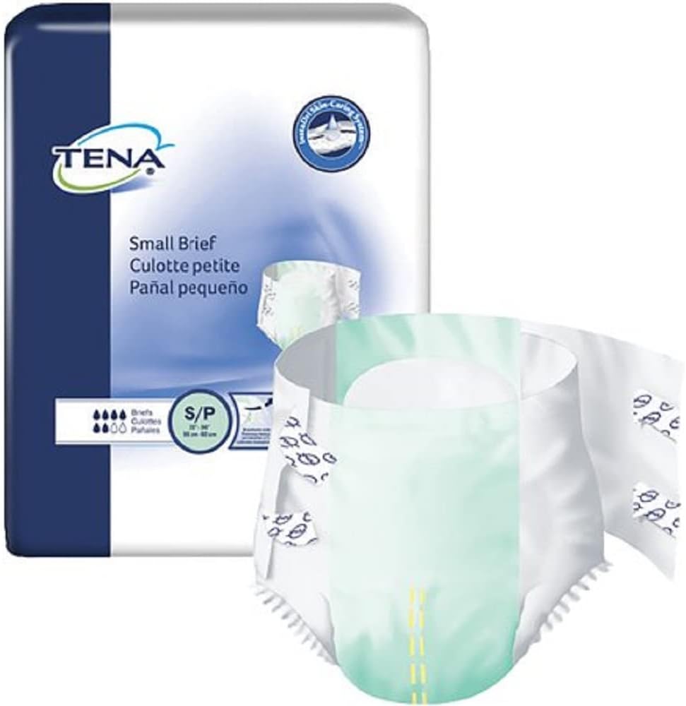 Small Brief Adult Incontinence Brief S Moderate Absorbency Mat Body Shape, 66100, Moderate to Heavy, 96 Ct