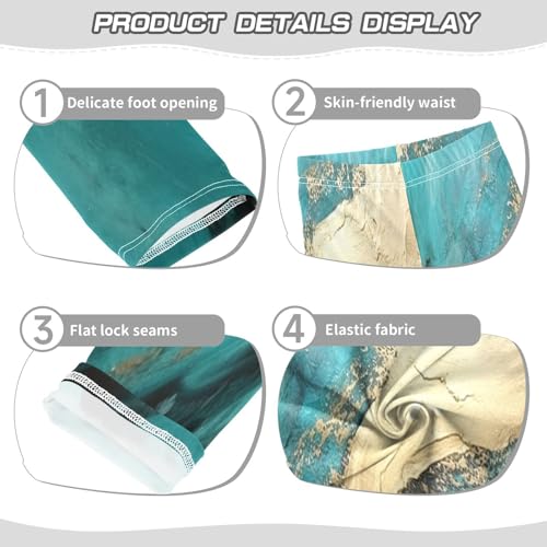 Bolaz Toddler Girls Leggings Printed Yoga Pants Leggings Blue Gold Marble for Kids3