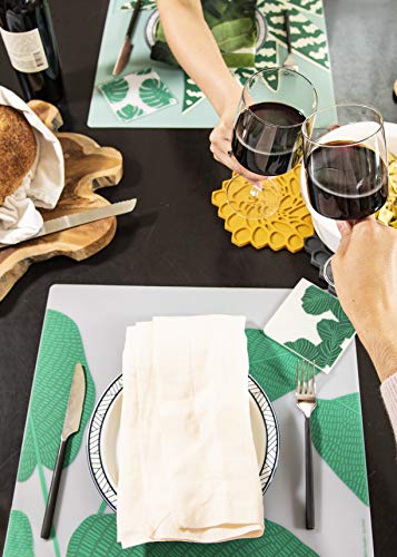 Modern-Twist 14 X 16 Silicone Placemat, Bpa, Pvc-Free Table Mat, Dishwasher Safe, Conservatory Print In Tiger Aloe, Pack Of 1 #TOP4