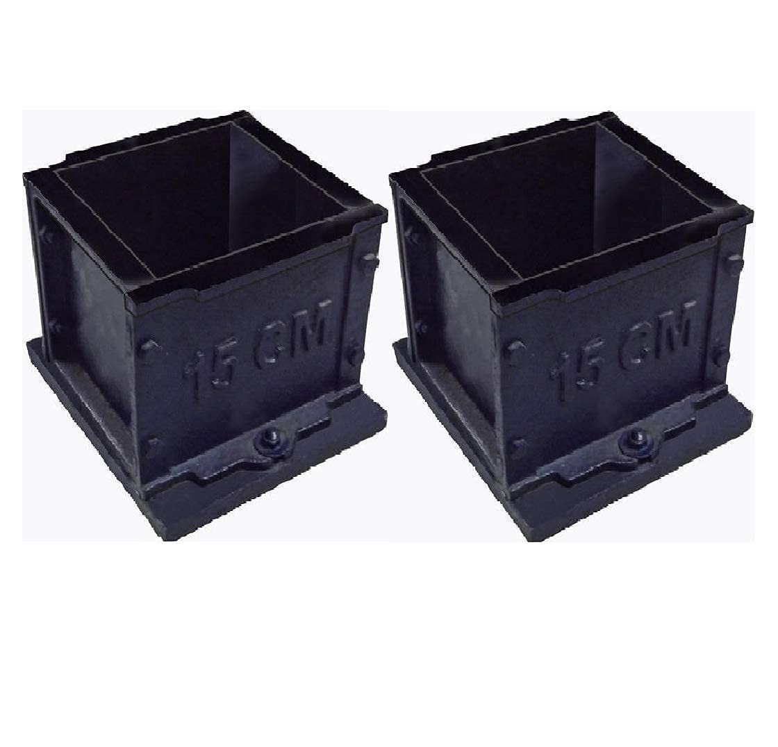 Concrete Cube Mould Set of 2 | 150 x 150 x 150 mm Heavy Duty Cast Iron Cube Mold | is Standard Concrete Compression Strength Test Mould | Reusable Civil Engineering Laboratory Testing Equipment-image-35