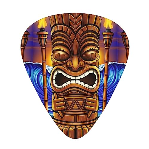 ティキ ギターピック Guitar Pick 12枚セット ティアドロップ型 エレキギター/アコースティックギター/クラシックギター/ベース等の練習に最適な12枚セット