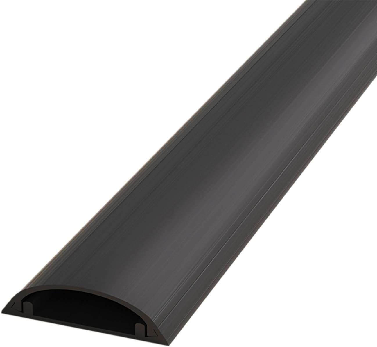 SRNSAEB 3 FT Cable Protector Cord Cover for Floor, Self Adhesive Wire Hiding Under Desk, Aluminium Wallcomputer Desk Cable Concealer Behind - Hold 6 Cords(Black)