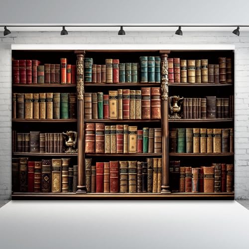 Fondo fotográfico vinilo 7x5ft temática librería vintage miniatura 5