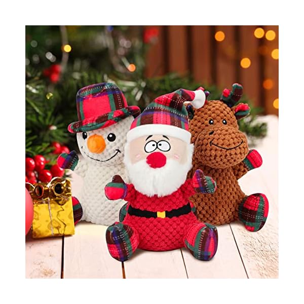 Rypet 3 Pack Dog Christmas Toys Pet Stuffed Plush Toys Interactive Durable Dogs Chew Toys for Medium Small Dogs Rypet 3 Pack Dog Christmas Toys Pet Stuffed Plush Toys Interactive Durable Dogs Chew Toys for Medium Small Dogs