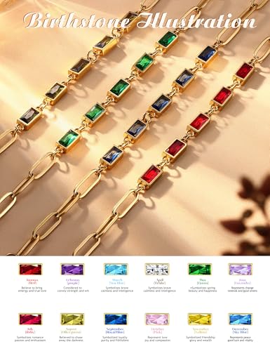 Sanfenly Gold Birthstone Bracelets for Women Waterproof Non Tarnish Dainty 14K Gold Plated Stackable Bracelet Emerald Green Friendship Bracelets Jewelry Gift for Mom3