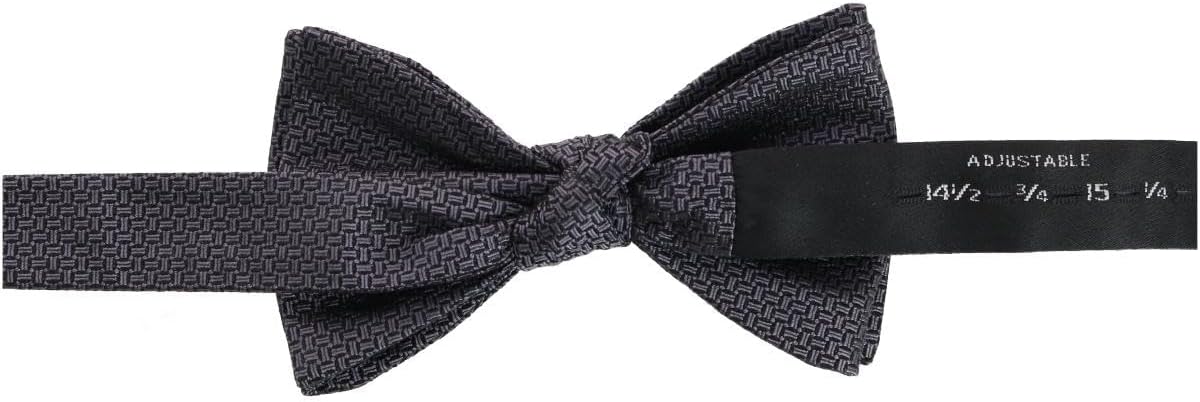 Trafalgar Men's The Monte Bello Interlocked Silk Bow Tie, Graphite