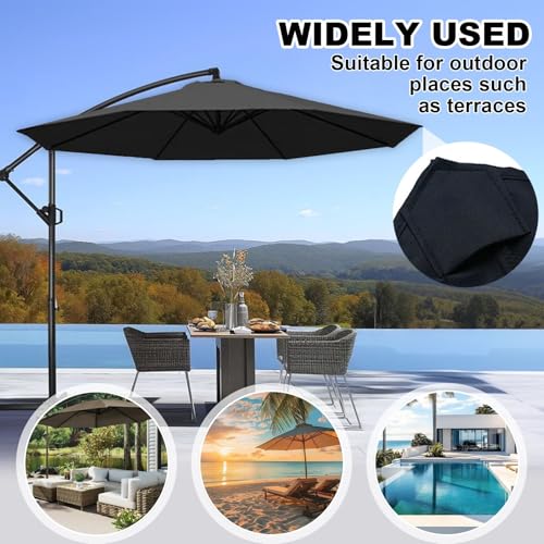 Toile de Rechange pour Parasol, 250-400cm 8 Branches Polyester Durable, Toile de Parasol pour Patio Extérieur
