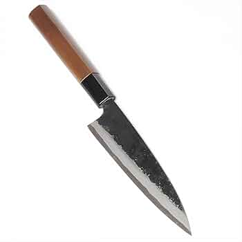 中国 七宝焼 ペーパーナイフ　小物入り等まとめて整理処分 年代物 ㉑ペティナイフ135mm【黒打ち】 | 藤原照康刃物工芸