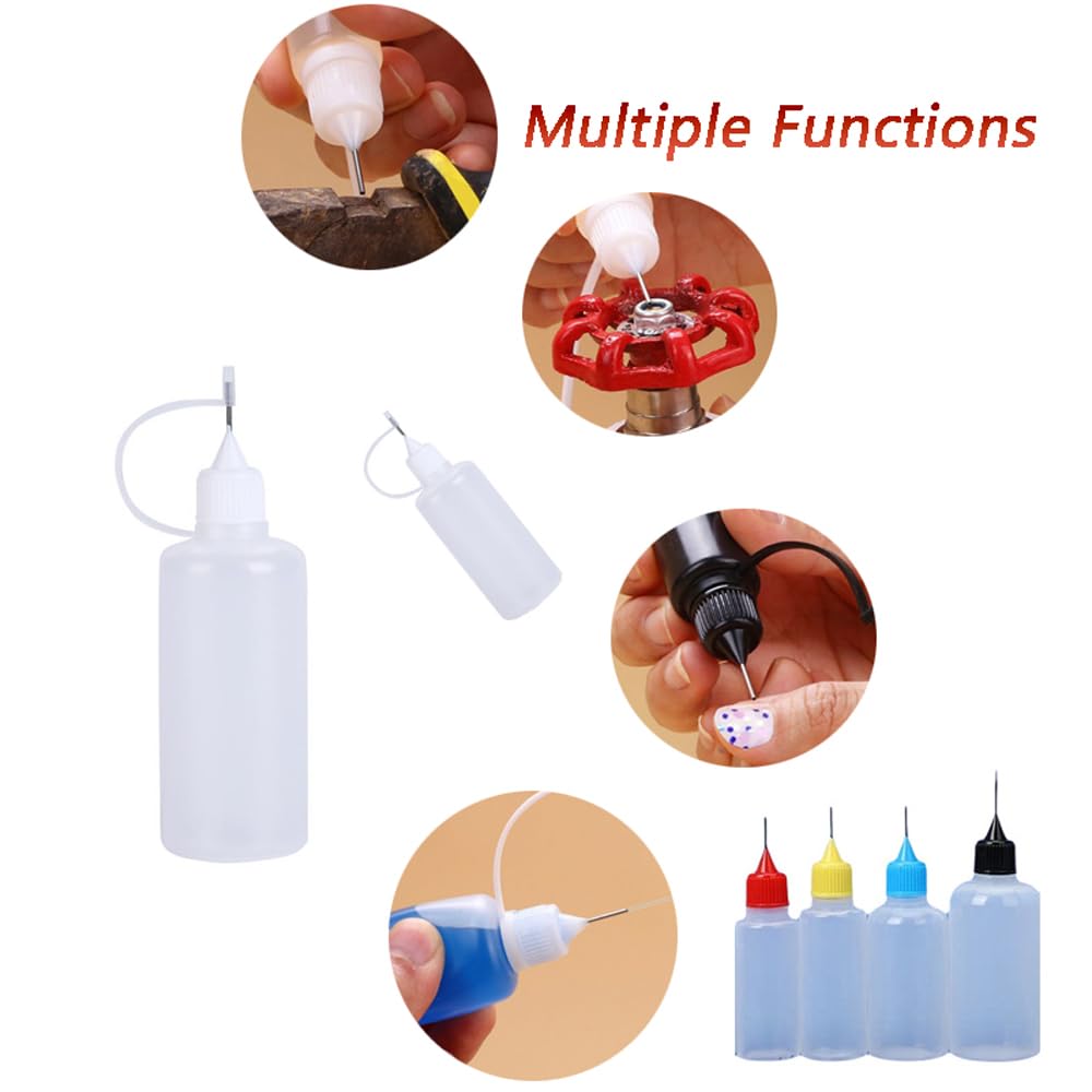100PCS 3ml-120ml Kunststoff Squeezable Nadel Nachfüllbare DIY Flaschen Auge Flüssigkeit Dropper Probe Tropfen Kann Tinte applikator Behälter Kleber Pigment öl Flüssigkeiten (Gemischtes Deckel,120ML)