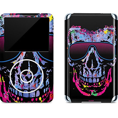 Skinit Decal MP3 Player Skin Compatible with iPod Classic (6th Gen) 80GB - Originally Designed Neon Skull with Glasses Design