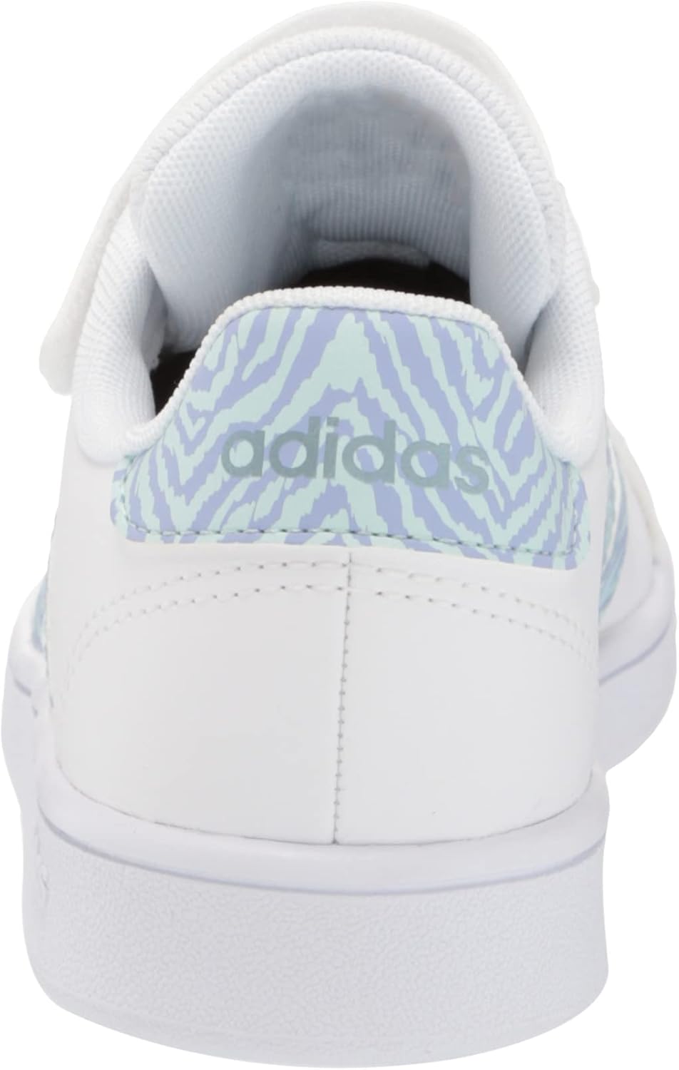 adidas Grand Court Tennis Shoe, White/White/Vision Metallic (Hook and Loop), 1 US Unisex Little Kid