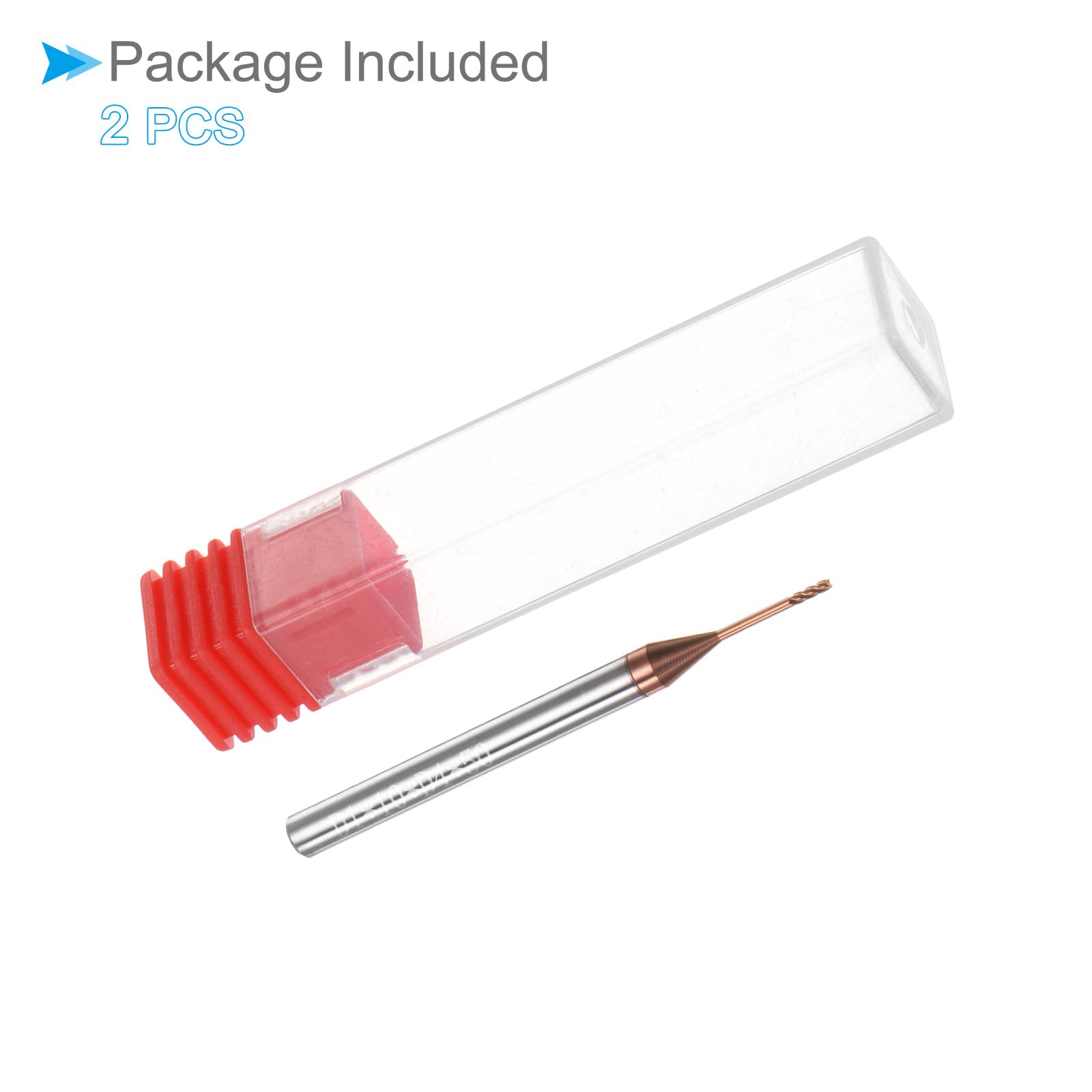Fraise à Bout Carré, Coupe de 1mm x 10mm, Longue Portée, Revêtement en Carbure de Titane (Nano-Échelle) 4 Flûtes pour Fraiseuse CNC, 2 Pièces