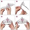 Vicloon Princesse Accessoires pour Costume d'elsa, 5 Pièces avec Tresse/Boucles d'oreilles/Gants/Diadème/Baguette Magique pour Cosplay Noël Fête Party d'anniversaire, pour Filles de 3 à 10 Ans-rose #4