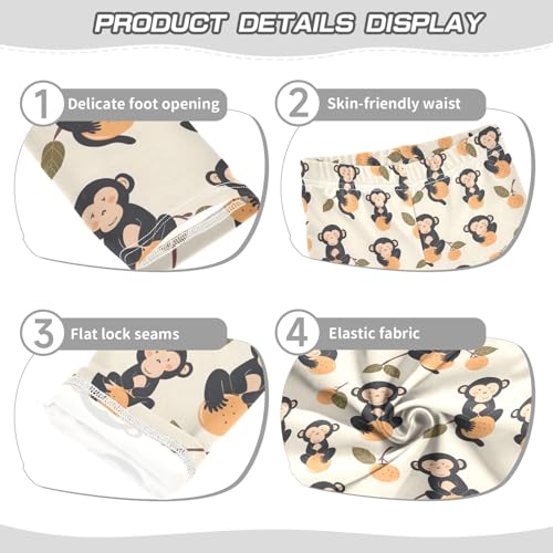 Monkey Peach Simple Girls Leggings Kids Yoga Pants Athletic Tights Pants 4-10 Years3