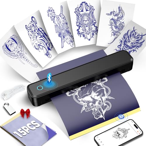 Tattoo Stencil Printer Machine Bluetooth, Portable Thermal Temporary...