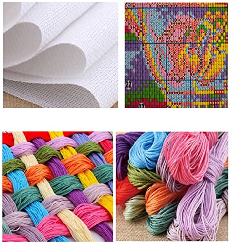 Fundolami Stamped Cross Stitch Kits,Flowerpot, For Adults Beginners,Full Range Of Counted Cross Stitch Kits Needlecrafts For Home Wall Decor Cross Stitch Patterns 16X20Inch #TOP4